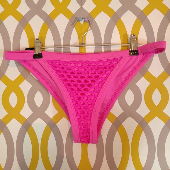 aerie Other - AERIE Swim Teeny Hot Pink Mesh Bikini Bottoms Med